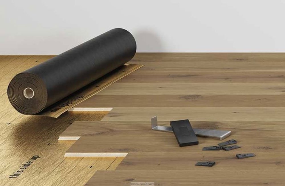 Tấm lót cách âm sàn nhà được sử dụng giúp cho sàn gỗ cân bằng